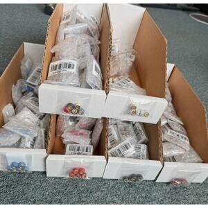 175pcs Mixed Rhinestone Jewelry Beads 11.5mm, Large Hole Polymer Clay Brass Core